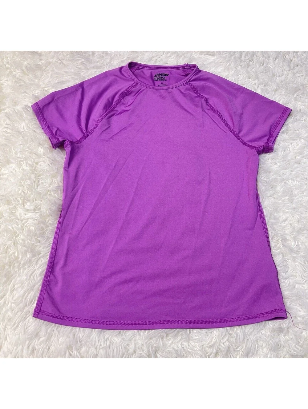 Lands End Kids Girls Rash Guard Swim Shirt Size L 10-12